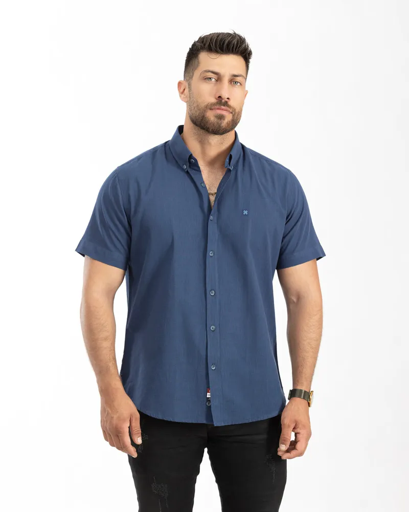 پیراهن آستین کوتاه لینن اسلیم 